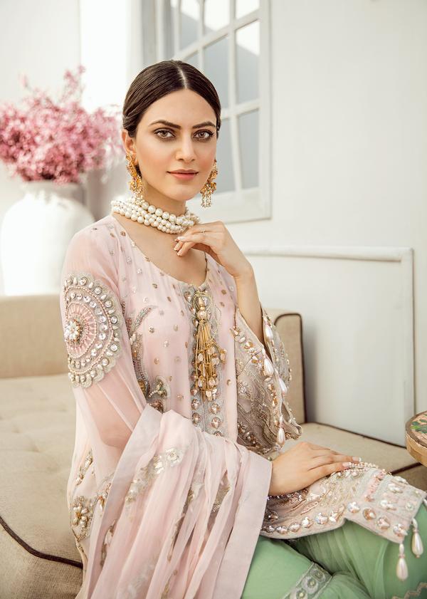 Chiffon embroidered party dress