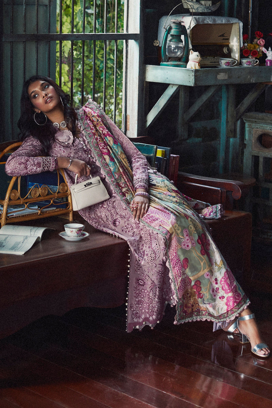 Chikankari Purple Kameez Salwar Pakistani 