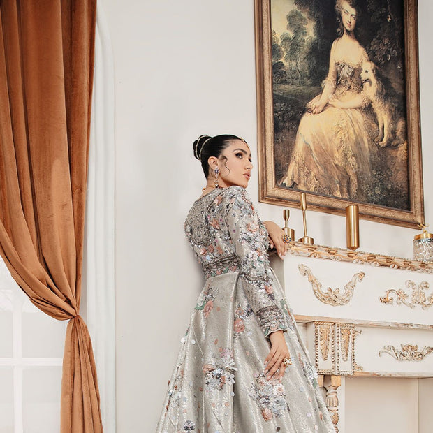 Classic Embellished Pakistani Bridal Gown and Dupatta Dress