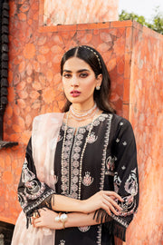 Classic Pakistani Black Dress in Kameez Trouser Dupatta Style