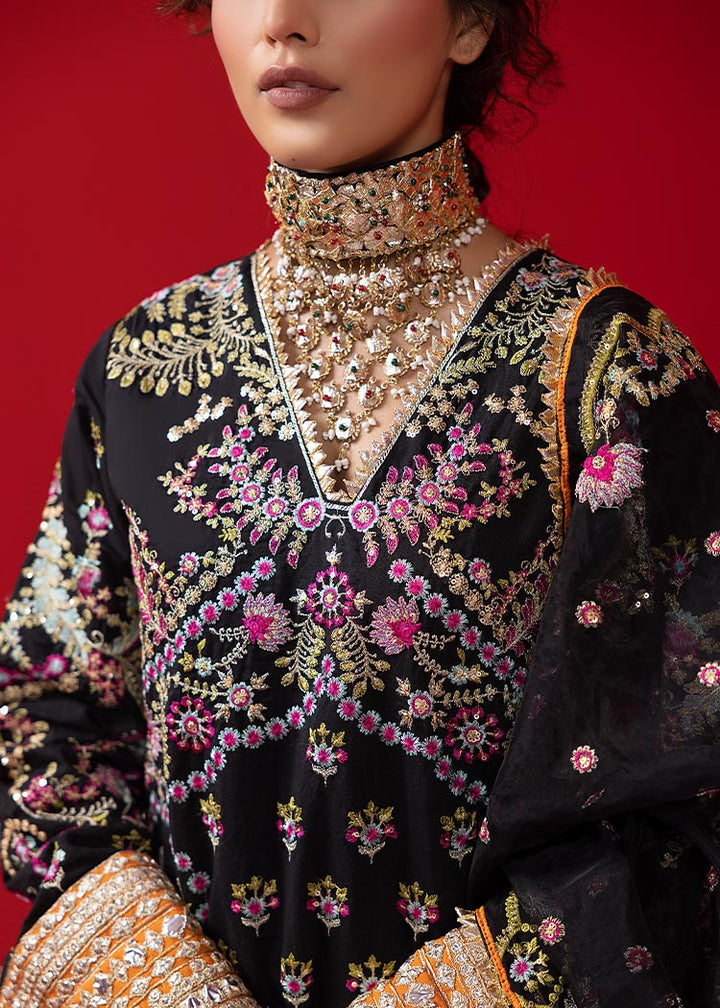 Classic Pakistani Black Dress in Salwar Kameez Dupatta Style