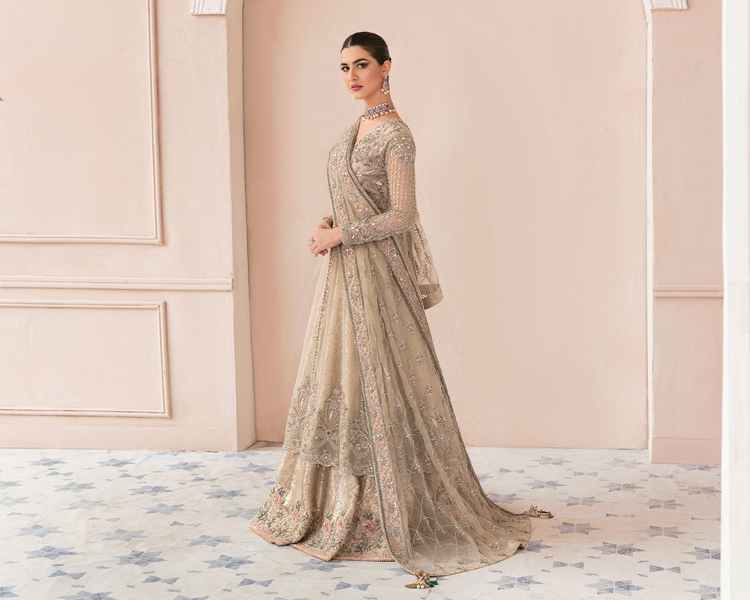 Exquisite Pakistani Bridal Gown with Lehenga and Dupatta