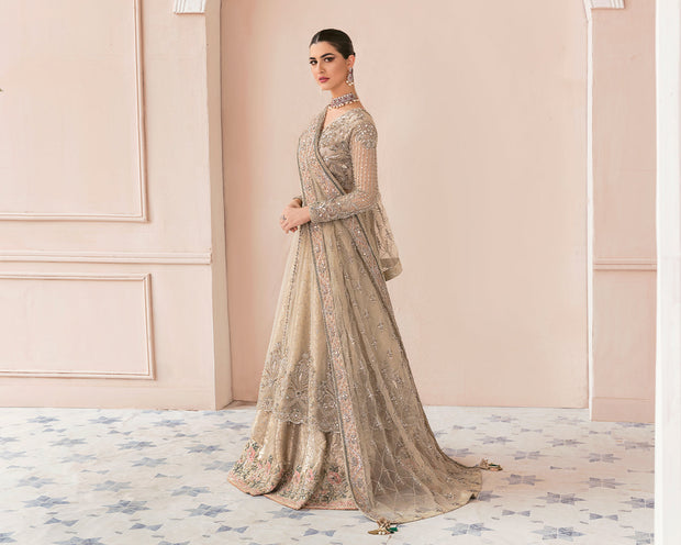 Classic Pakistani Bridal Gown with Lehenga and Dupatta Dress