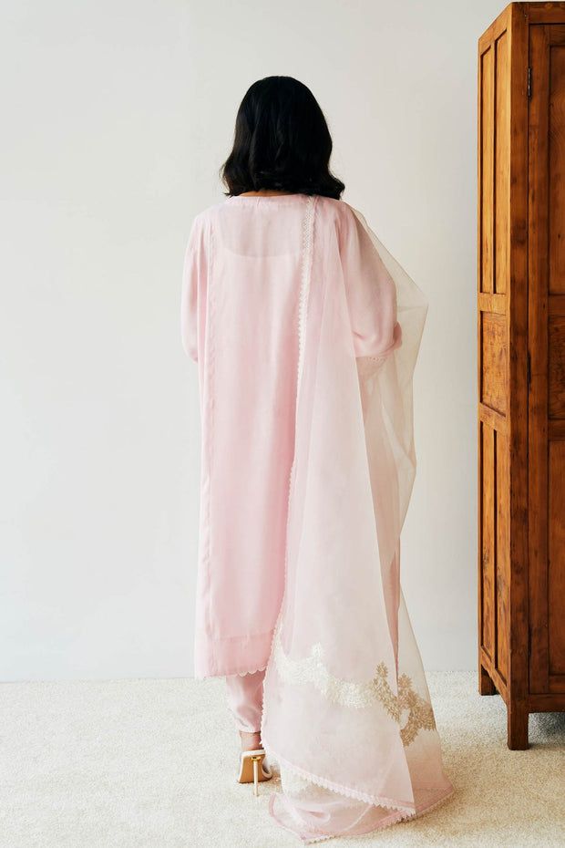 Classic Powder Pink Embroidered Salwar Kameez with Dupatta Suit