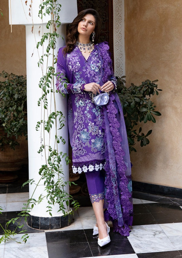 Classical Heavily Embellished Violet Pakistani Kameez Salwar Suit Dupatta