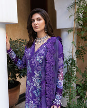 Classical Heavily Embellished Violet Pakistani Kameez Salwar Suit