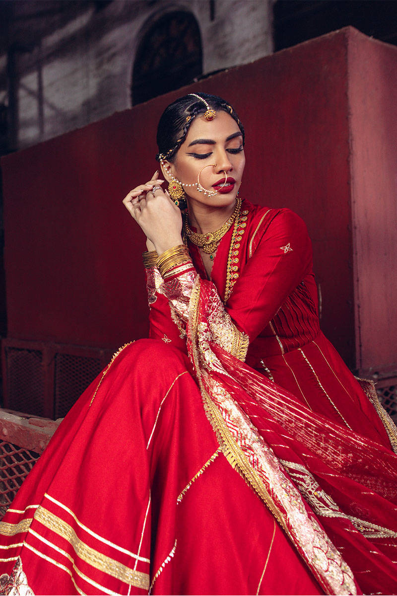 Classy Red Frock Pakistani Dress for Wedding