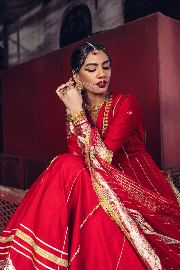 Classy Red Frock Pakistani Dress for Wedding