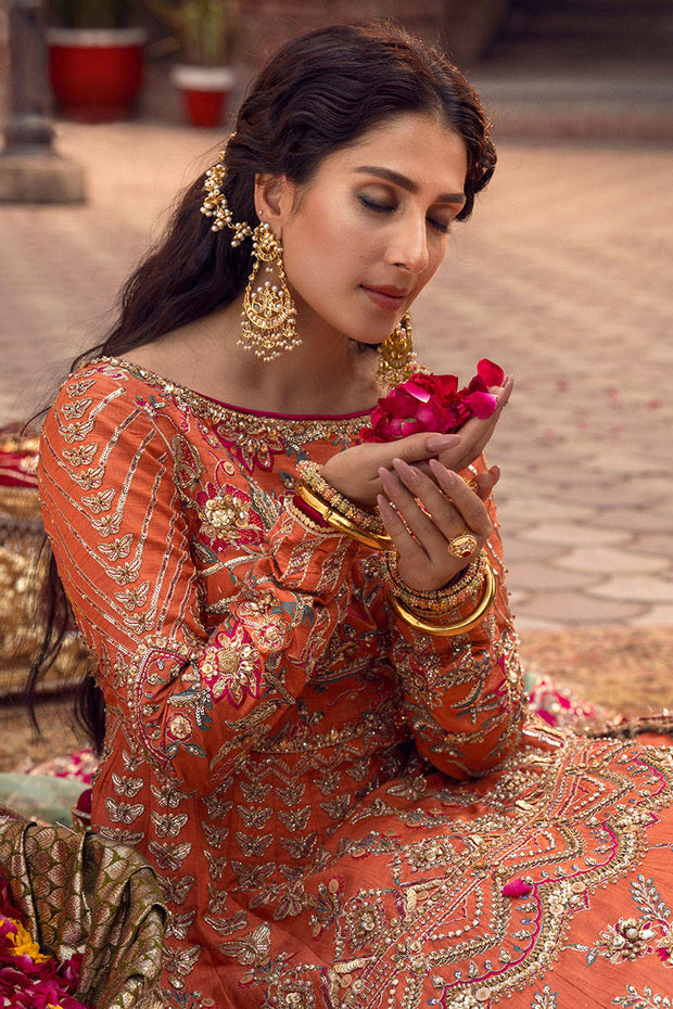 Coral Bridal Pishwas Lehenga Pakistani 2023