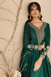 Silk Net Green Angrakha