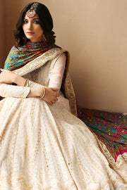 Cotton Net Off-White Angrakha Pakistani Wedding Dresses