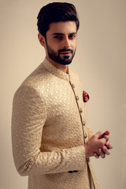 Cream Sherwani 