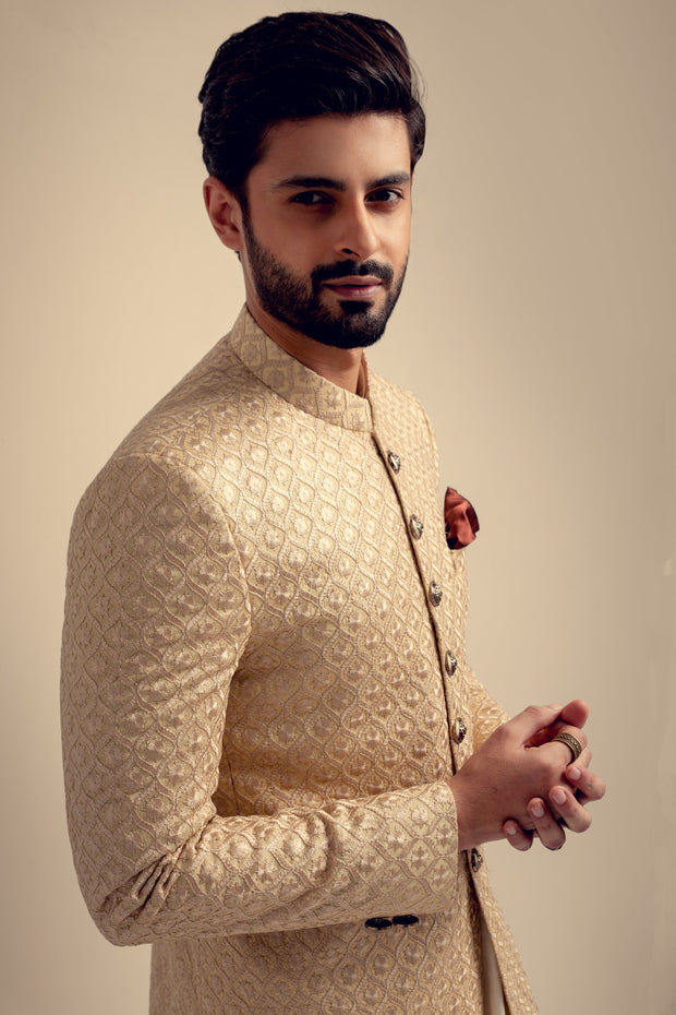 Cream colour shop sherwani