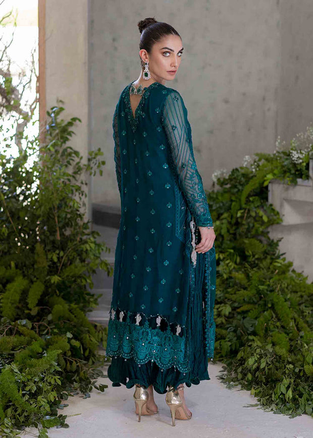 Embellished Pakistani Party Dresses Crushed Pants Salwar Kameez Nameera by Farooq