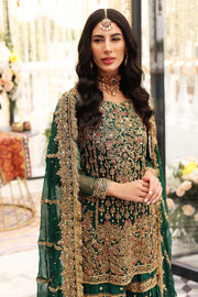 Dark Green Gharara Kameez for Pakistani Mehndi Wear 2022