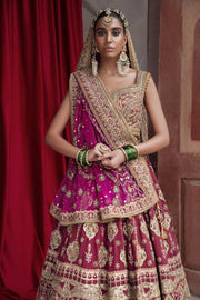 Dark Maroon Lehenga Bridal Pakistani Wedding Dress 2023