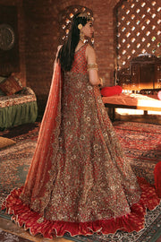 Dark Maroon Lehenga Gown Pakistani Bridal Dress