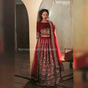Dark Red Bridal Lehenga