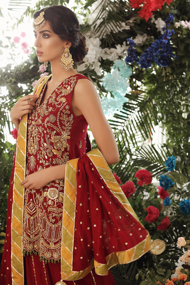 Deep Maroon Shirt Lehenga for Pakistani Wedding Dresses 2023