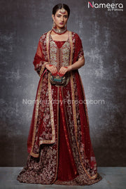 Deep Red Bridal Dress Online