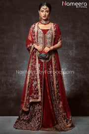 Deep Red Bridal Dress