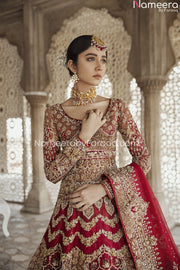  Deep Red Bridal Lehenga