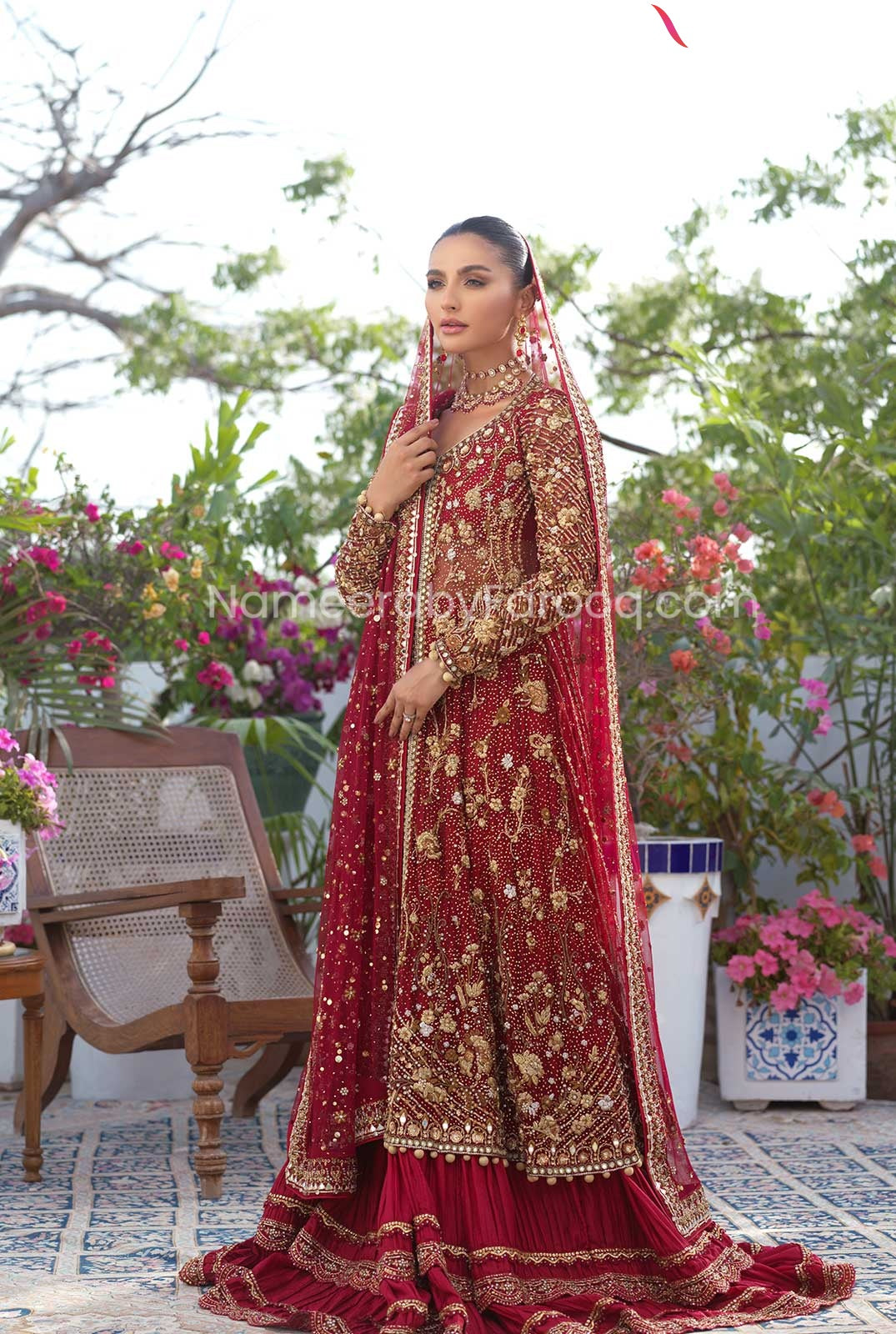  Red Bridal Dress Pakistani