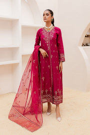 Deep Rose Embellished Kameez Trousers Pakistani Party Dress 2023