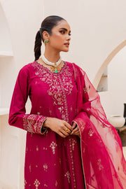 Deep Rose Embellished Kameez Trousers Pakistani Party Dress