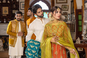 Desi Wedding Dress in Gharara Kameez and Dupatta Style