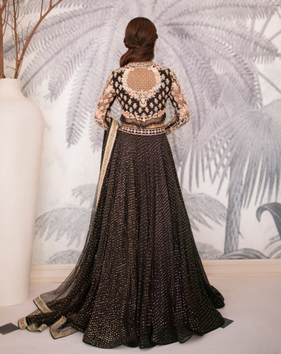 Designer Black Lehenga Choli for Pakistani Wedding Dresses 2023