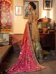 Designer Bridal Gharara Shirt for Mehndi Backside