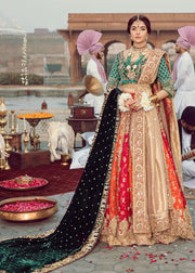 Designer Bridal Lehnga with Velvet Shawl 