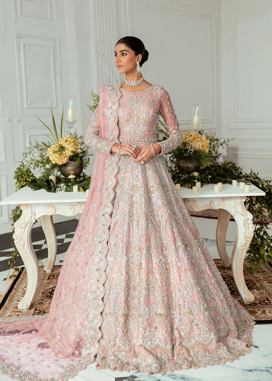 Designer Bridal Light Pink Indian Wedding Dress for Walima – Nameera by  Farooq