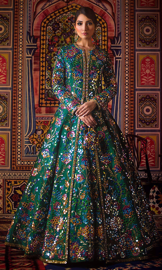 Designer Bridal Mehndi Frock for Wedding Small