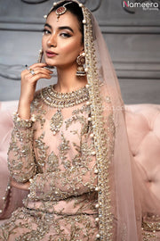 Designer Bridal Pink Sharara Suits With Kameez  2022