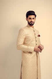 Designer Cream Sherwani for Dulha 