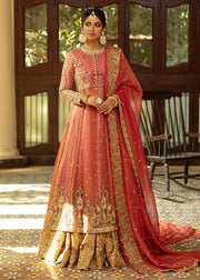 Designer Embellished Bridal Pink Lehenga with Long Gown