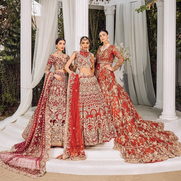 Red Indian Wedding Lehenga Designer Embellished Bridal Red Lehenga