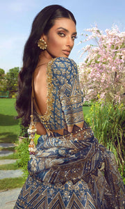 Designer Embellished Hazel Blue Lehenga Choli Bridal Wear 2022