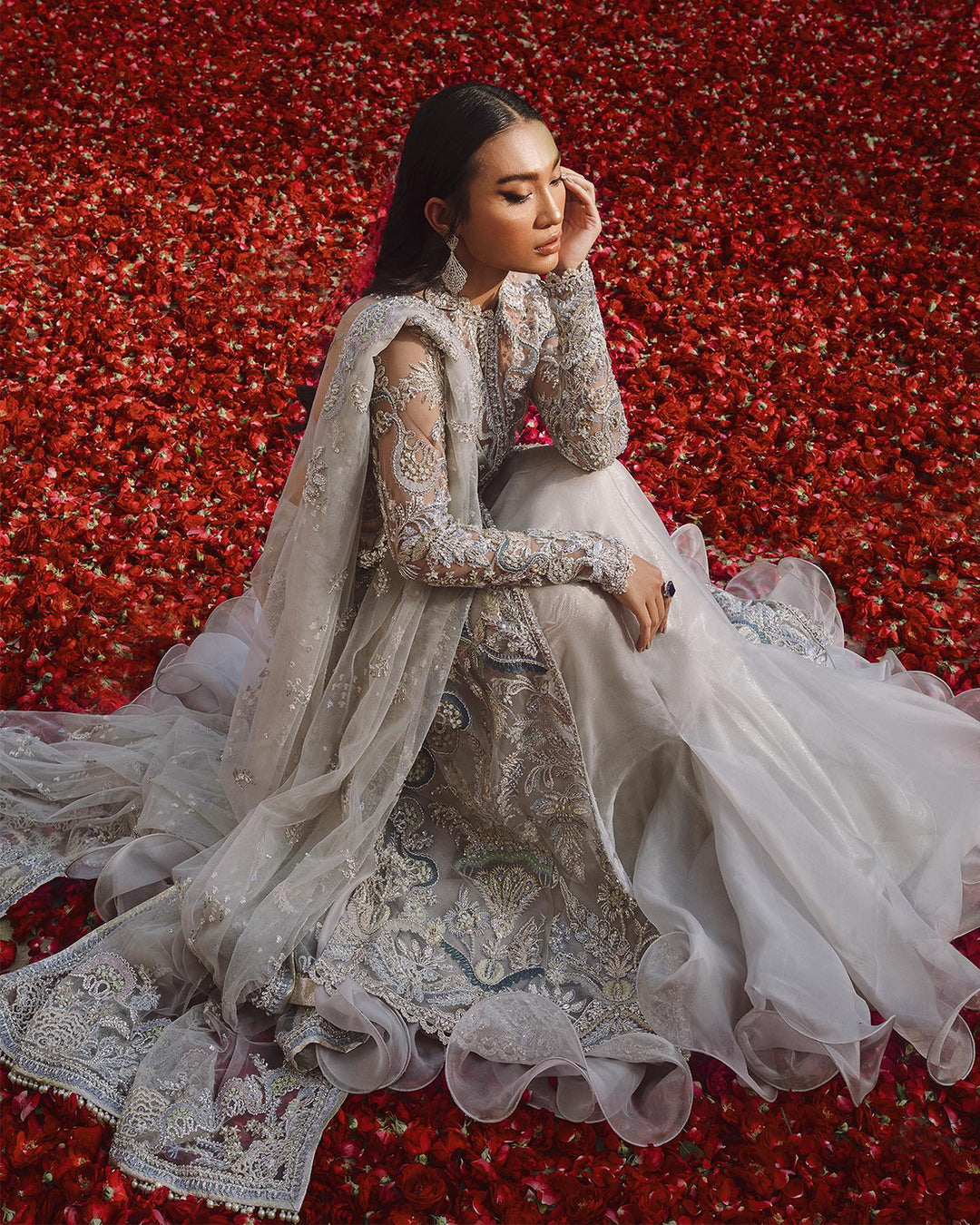 Designer Chiffon Maxi Dress for Bride