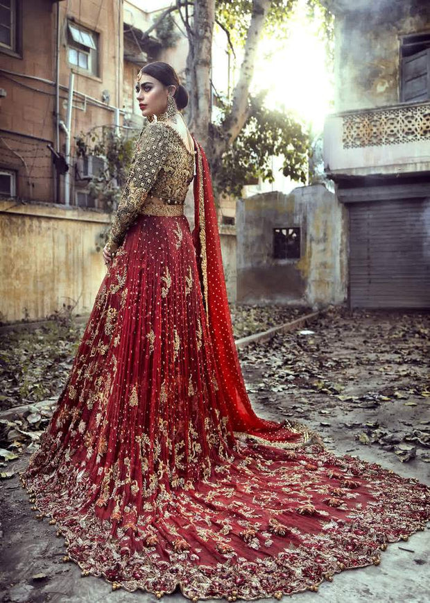 Designer Embroidered Dulhan Wedding Dress in Red 2022