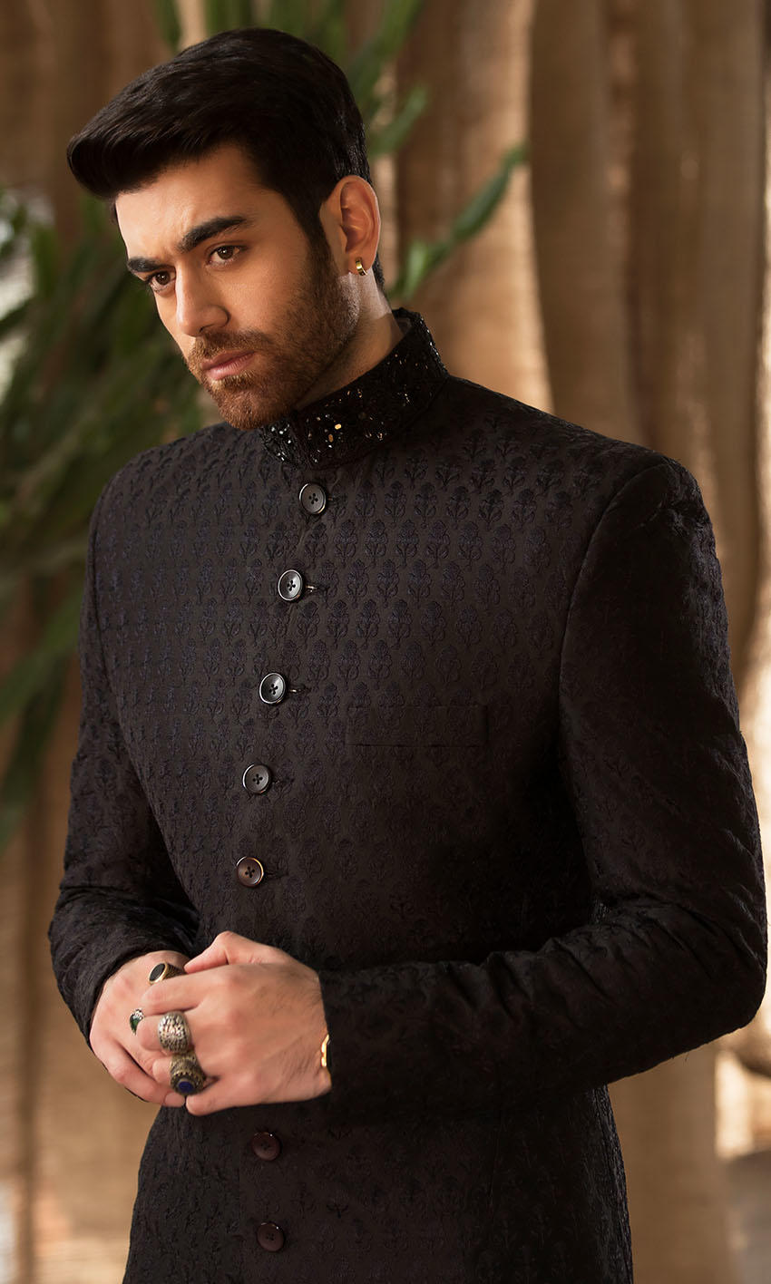 Designer Groom Black Sherwani for Wedding Wear 2022
