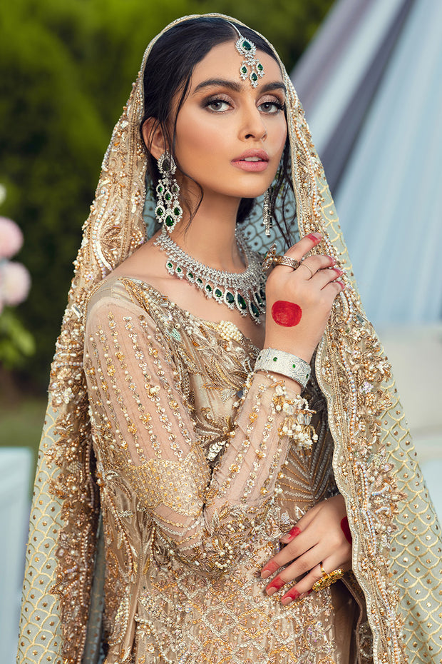 Designer Heavy  Long Maxi in Ivory Color Close Up