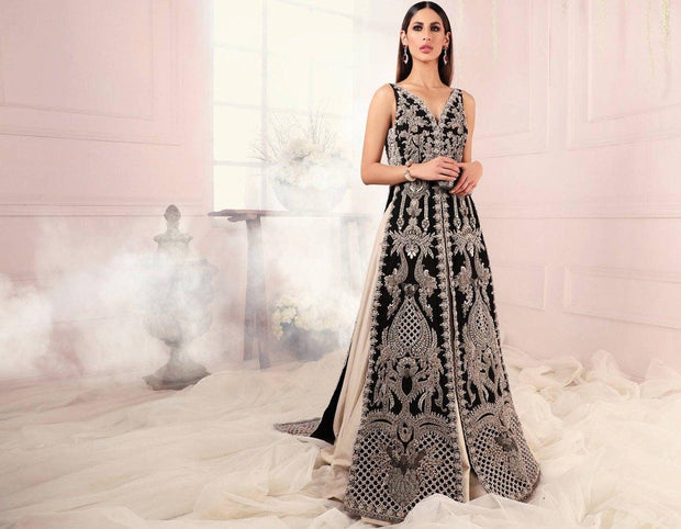 Designer Indian Black Lehenga Bridal Attire 