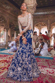 Designer Indian Bridal Wear Dark Blue Lehenga Choli