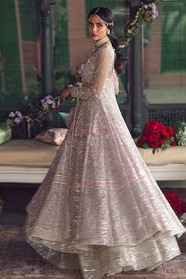 Designer Indian Bridal Wear Ivory Gold Lehenga Kalidar 2022