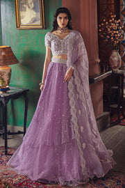 Designer Indian Bridal Wear Lilac Lehenga Bridal Dress
