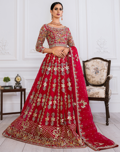 Designer Indian Bridal Wear Pink Lehenga Choli Dress