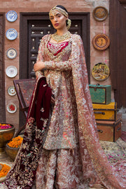 Designer Indian Bridal Wear Pink Lehenga Gown Dress